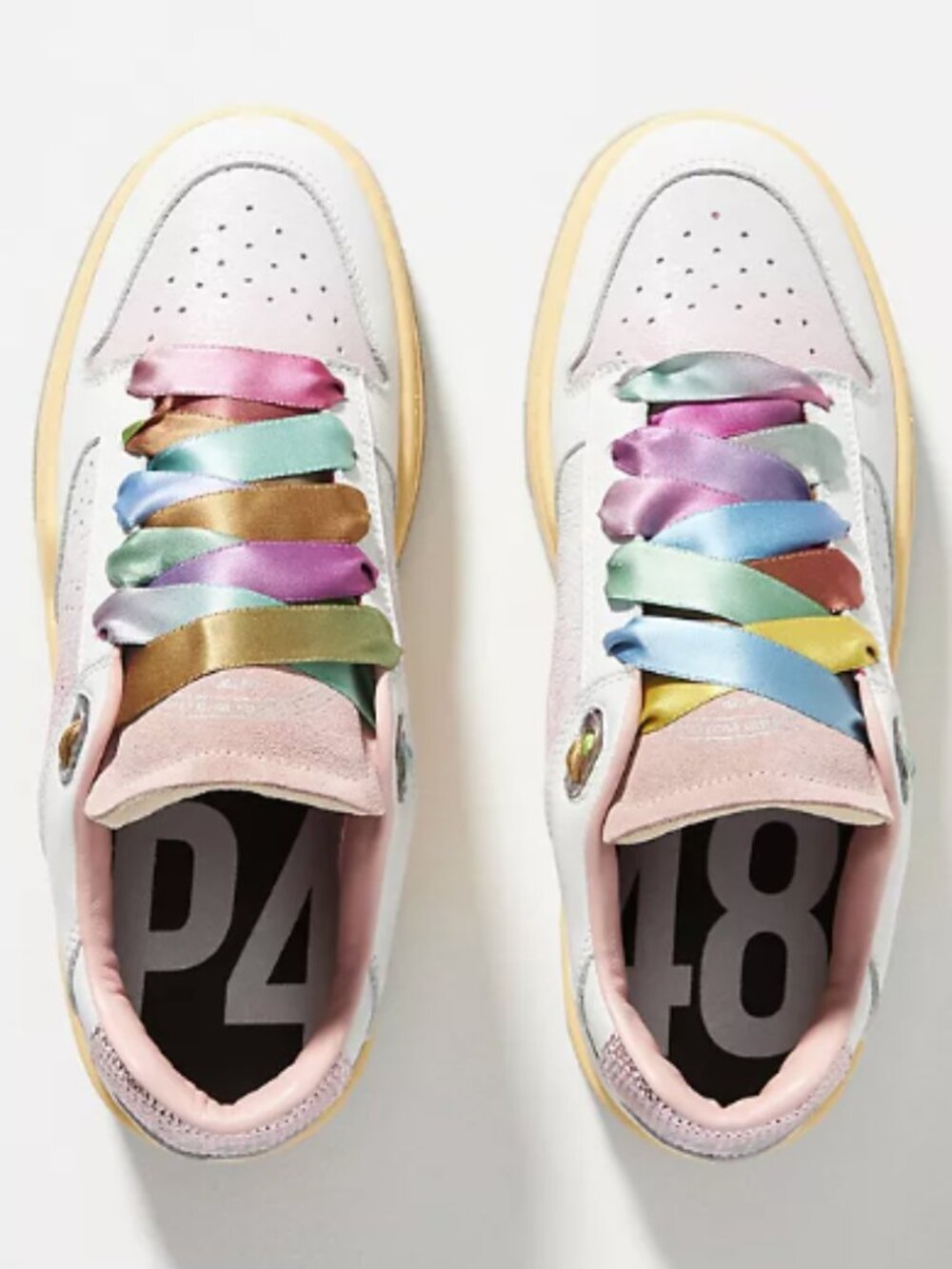 Anthropologie P448 Mason Shade Sneakers Leather Multi Color Size 37/6.5